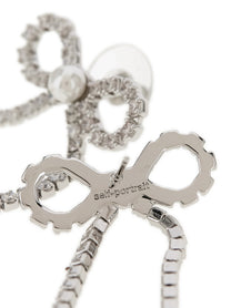self-portrait Crystal Droplet Bow Earrings Silver