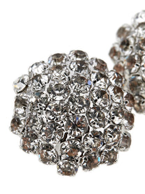 self-portrait Crystal Flower Earrings Silver