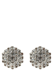 self-portrait Crystal Flower Earrings Silver