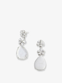 self-portrait Women's Crystal Flower Tiered Earrings Silver