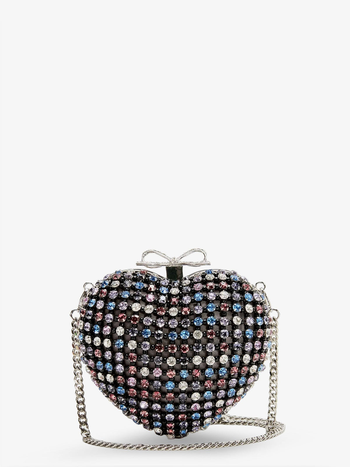 self-portrait Women's Crystal Heart Clutch Bag Red