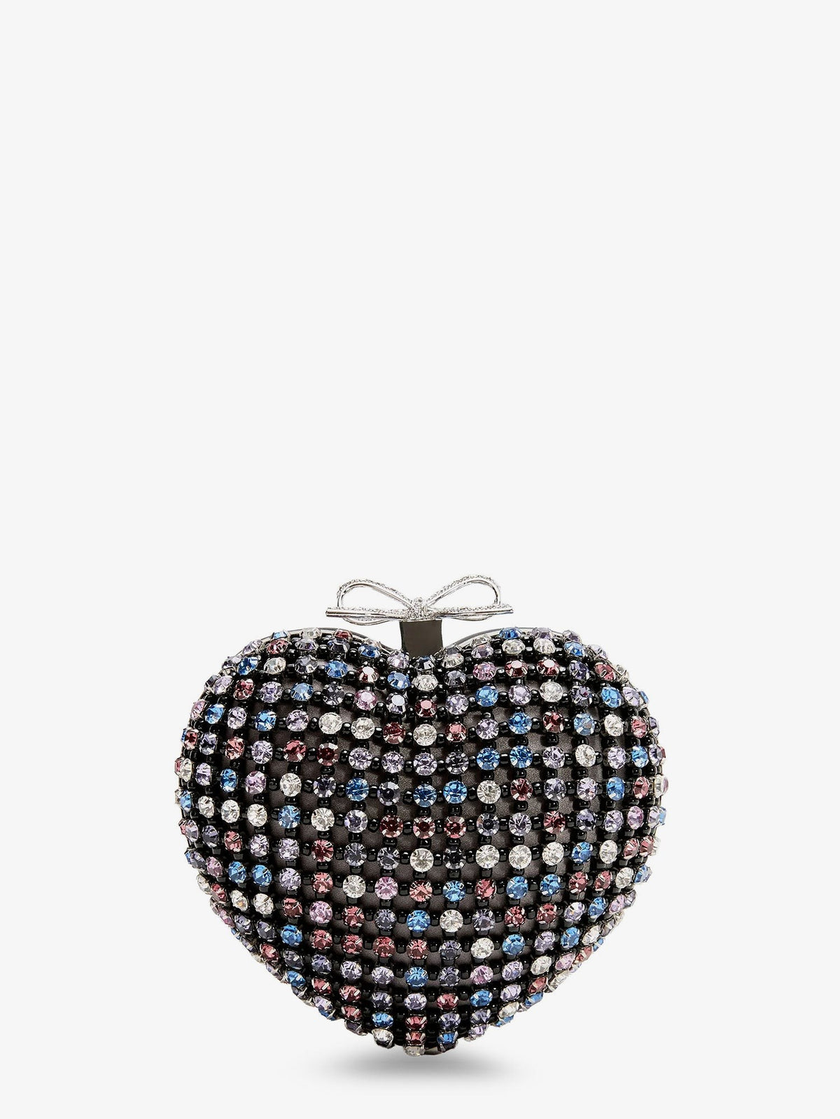 self-portrait Women's Crystal Heart Clutch Bag Red