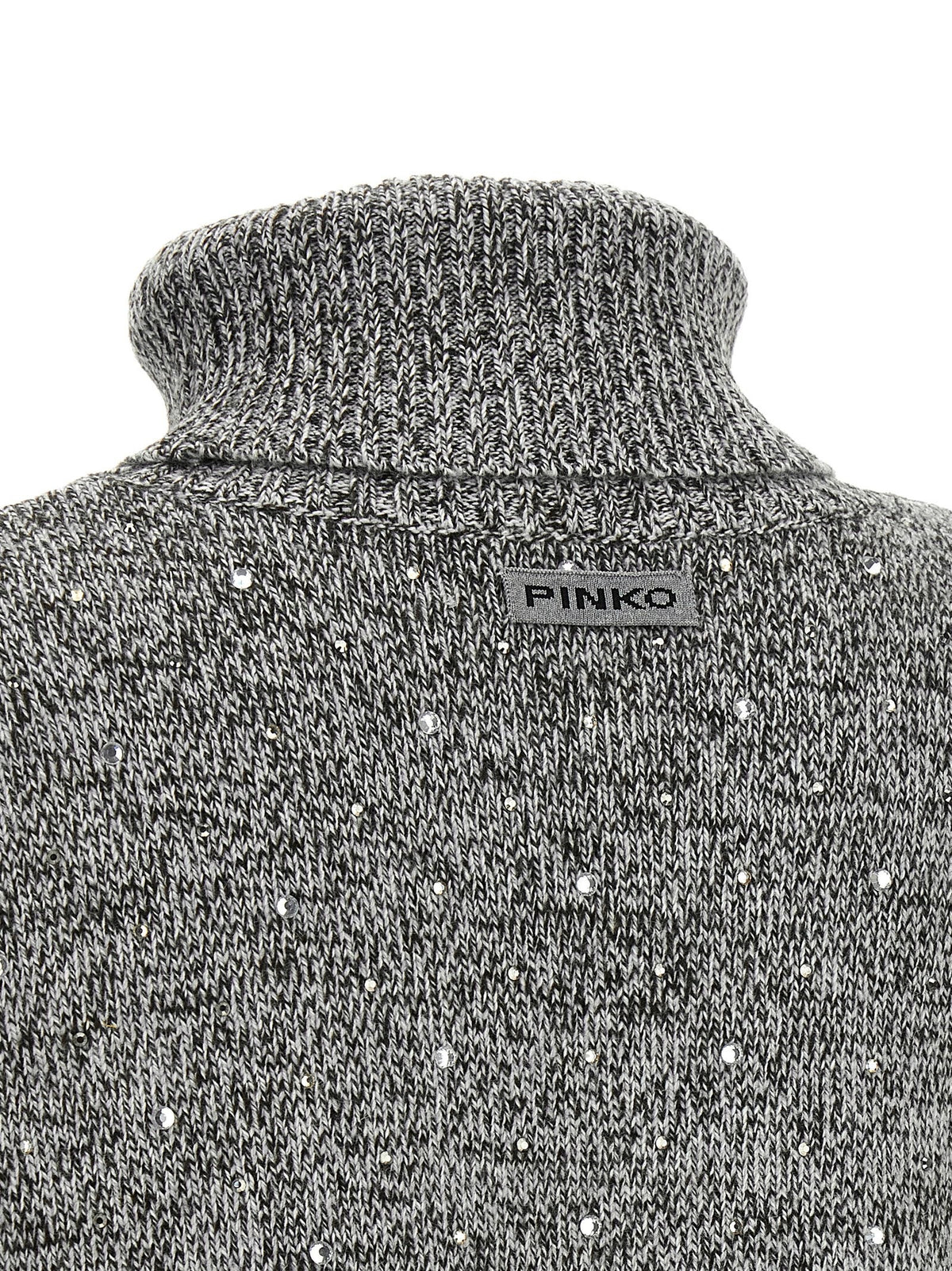 Pinko Crystal Turtleneck Sweater Grey