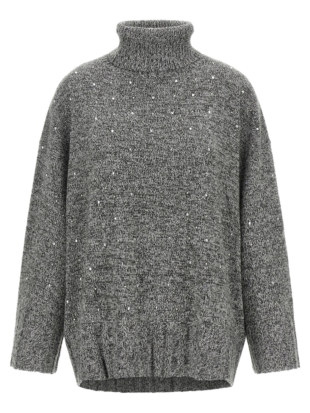 Pinko Crystal Turtleneck Sweater Grey