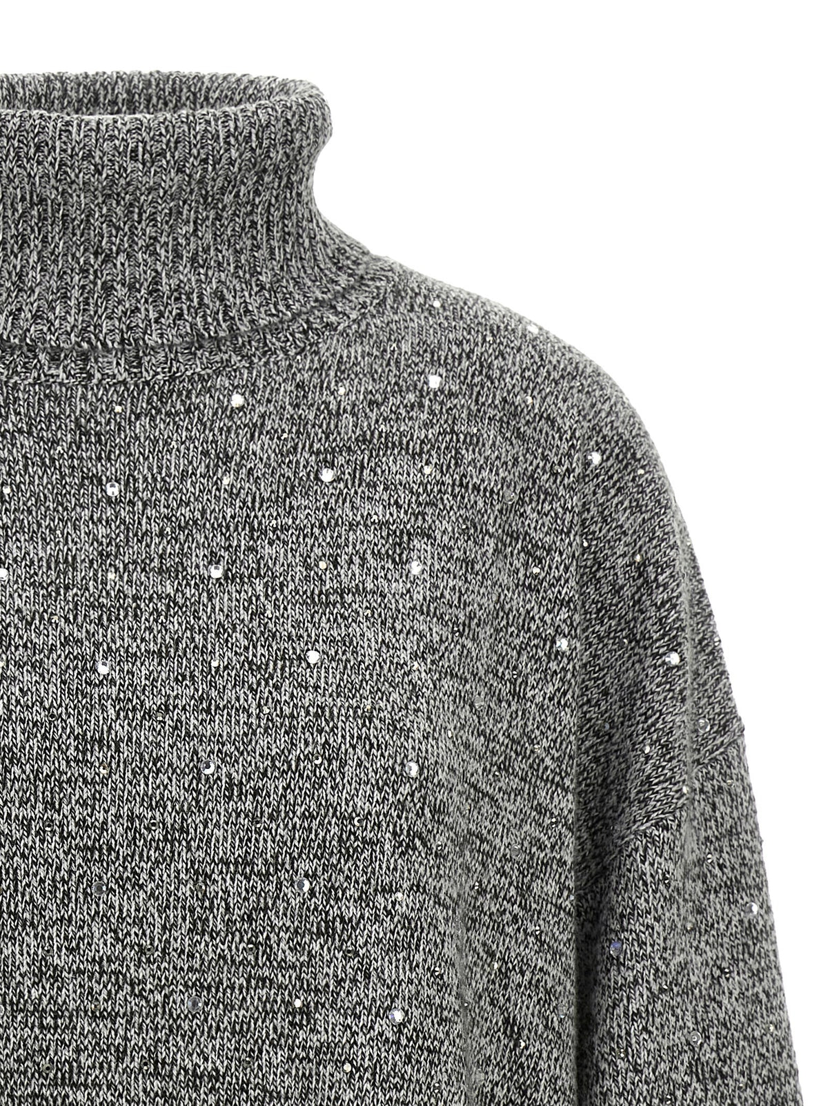 Pinko Crystal Turtleneck Sweater Grey