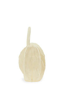 Cream-colored Cult Gaia women’s Cassidie bag with a textured surface and single top handle in sculpted design