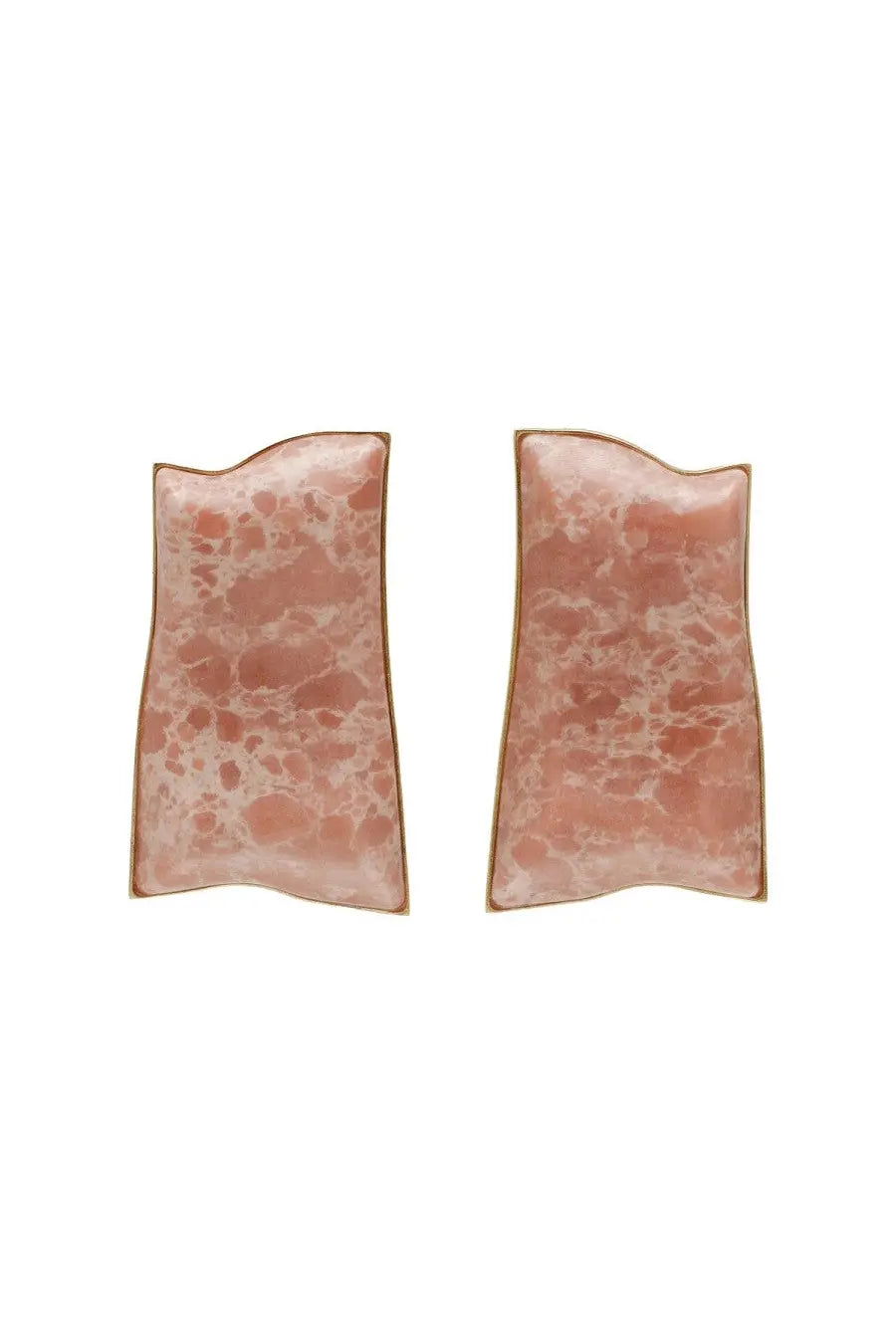 Cult gaia women’s earrings alaya blue pair of rose quartz earrings with wavy rectangular shape and gold toned edges