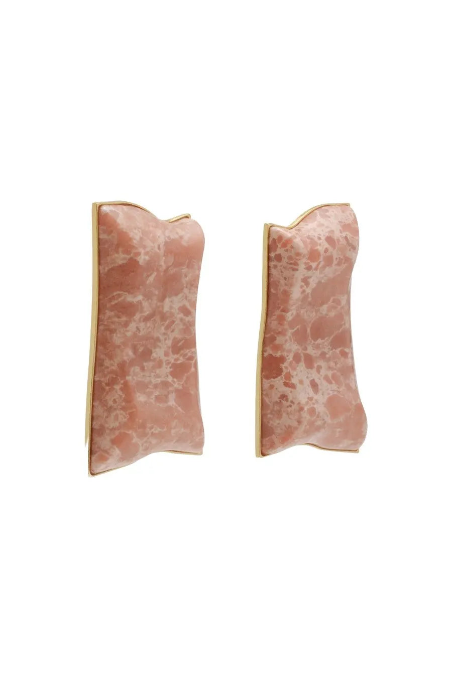 Cult gaia women’s earrings alaya blue featuring pink marble with gold toned edges elegant drop earrings