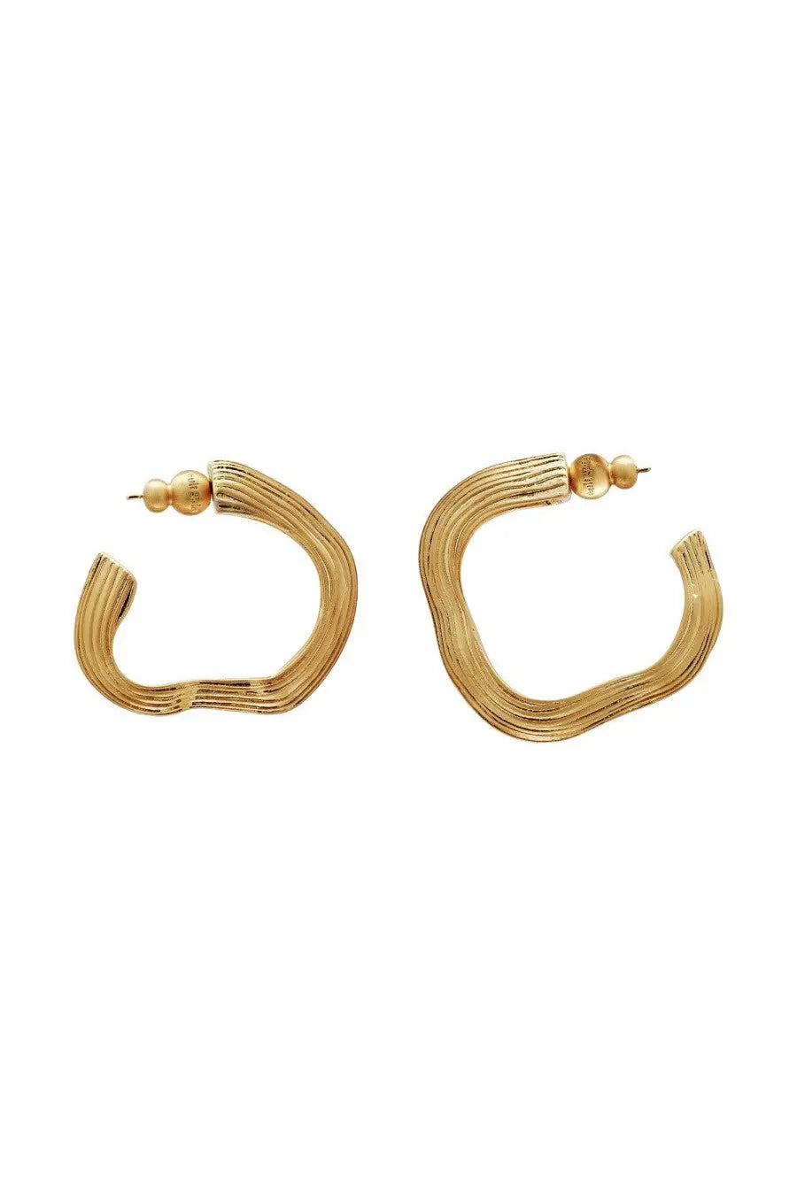 Cult gaia women’s palais earrings gold-toned hoop earrings with textured layered design and small spherical beads at post