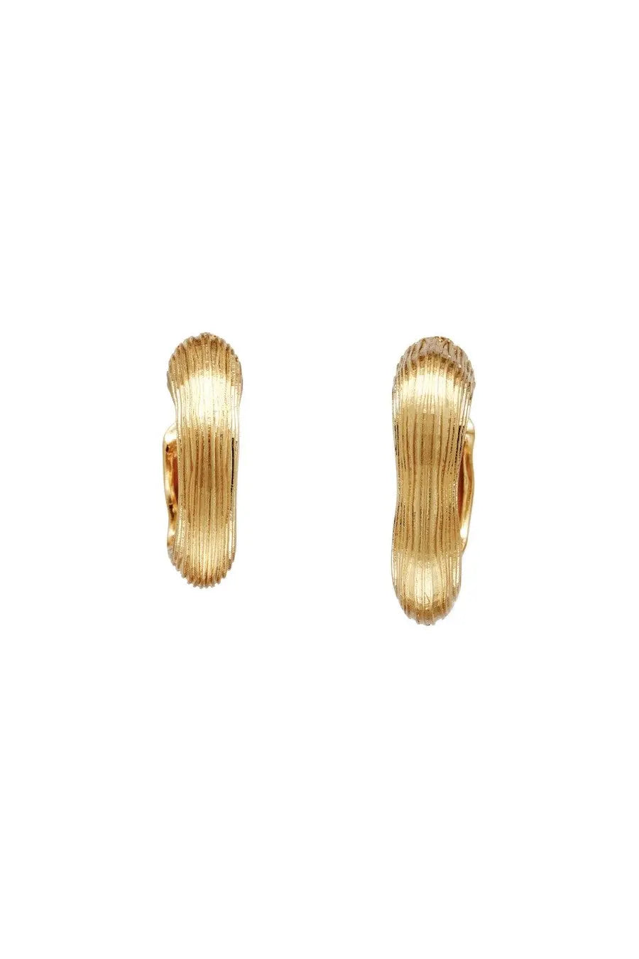 Cult gaia women’s palais gold-toned huggie hoop earrings with textured ribbed surface in gold tone
