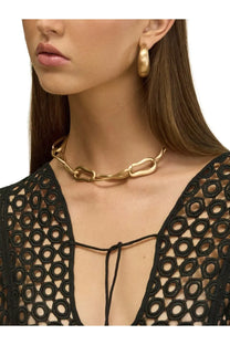 Cult gaia women real necklace gold chunky gold-toned chain choker with modern sculptural design