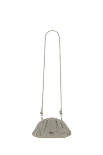 Cult gaia women’s shoulder bag jaala dwarf silver featuring a silver mesh clutch with chain strap and subtle pleating