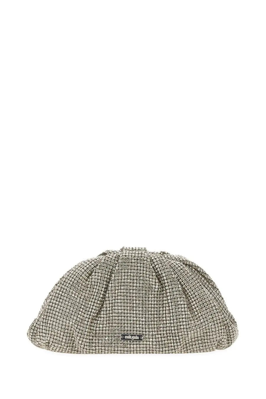 Cult Gaia women’s shoulder bag jaala dwarf silver with shimmering silver mesh and subtle grid pattern details