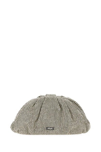 Cult Gaia women’s shoulder bag jaala dwarf silver with shimmering silver mesh and subtle grid pattern details