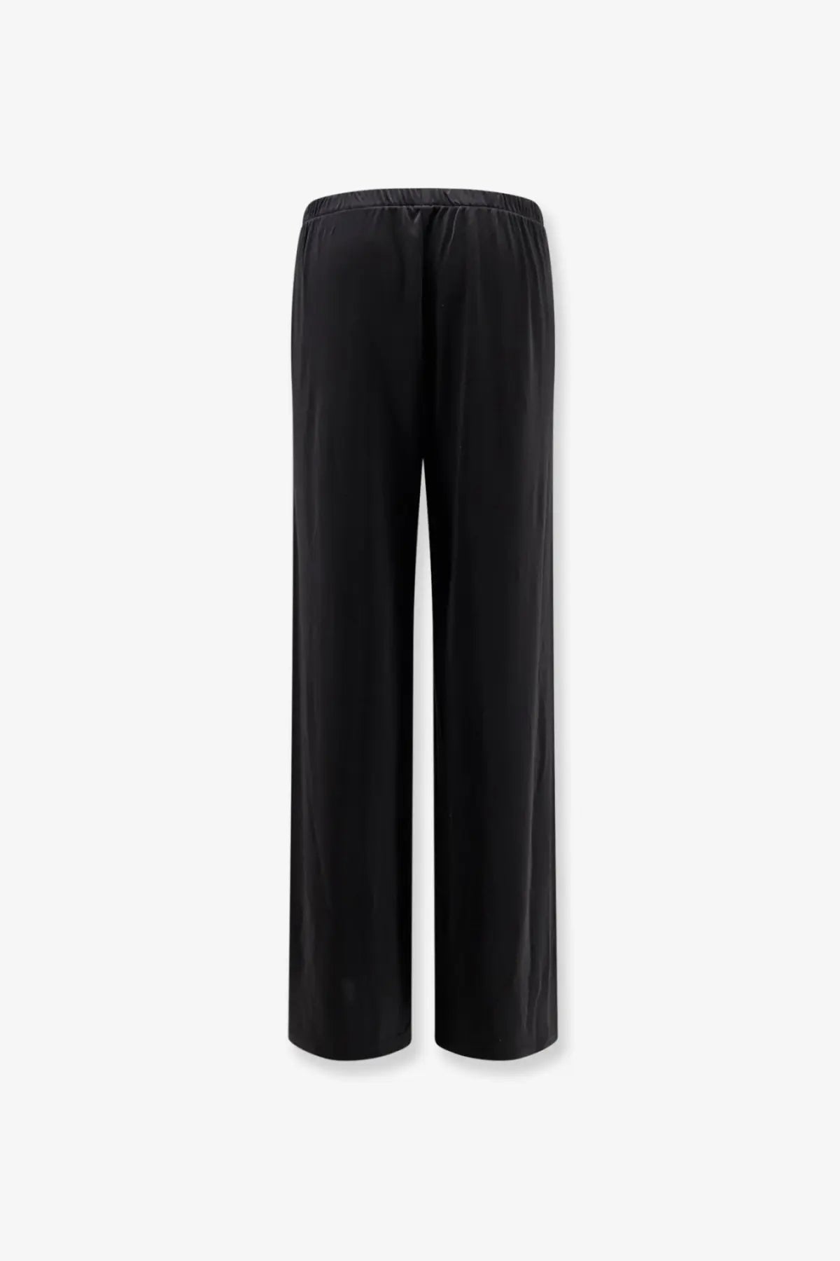 Cult gaia women’s stancie black wide-leg satin trousers with elastic waistband and viscose blend fabric