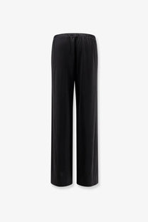 Cult gaia women’s stancie black wide-leg satin trousers with elastic waistband and viscose blend fabric