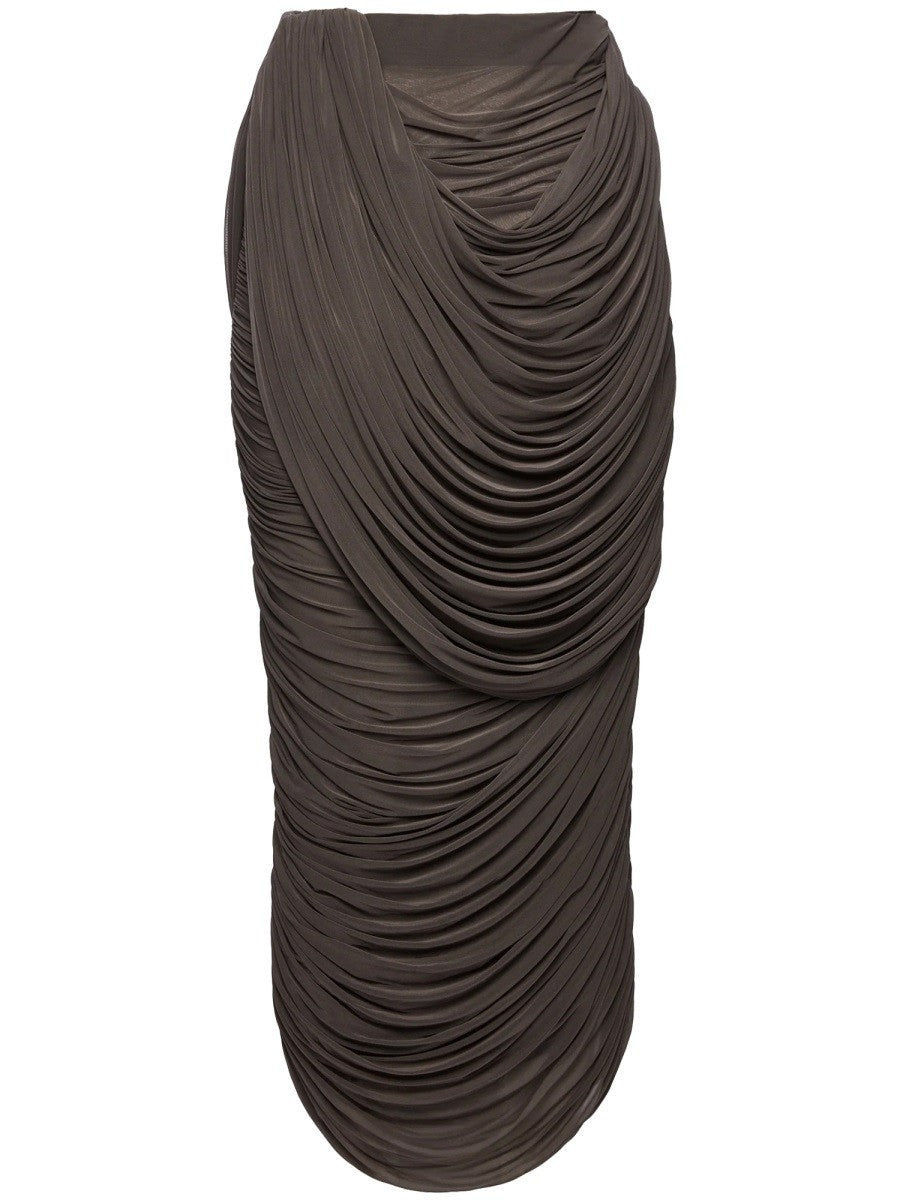 Magda Butrym Women's Cupro Midi Skirt Brown