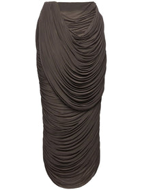 Magda Butrym Women's Cupro Midi Skirt Brown