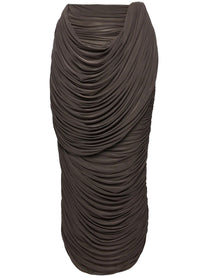 Magda Butrym Women's Cupro Midi Skirt Brown