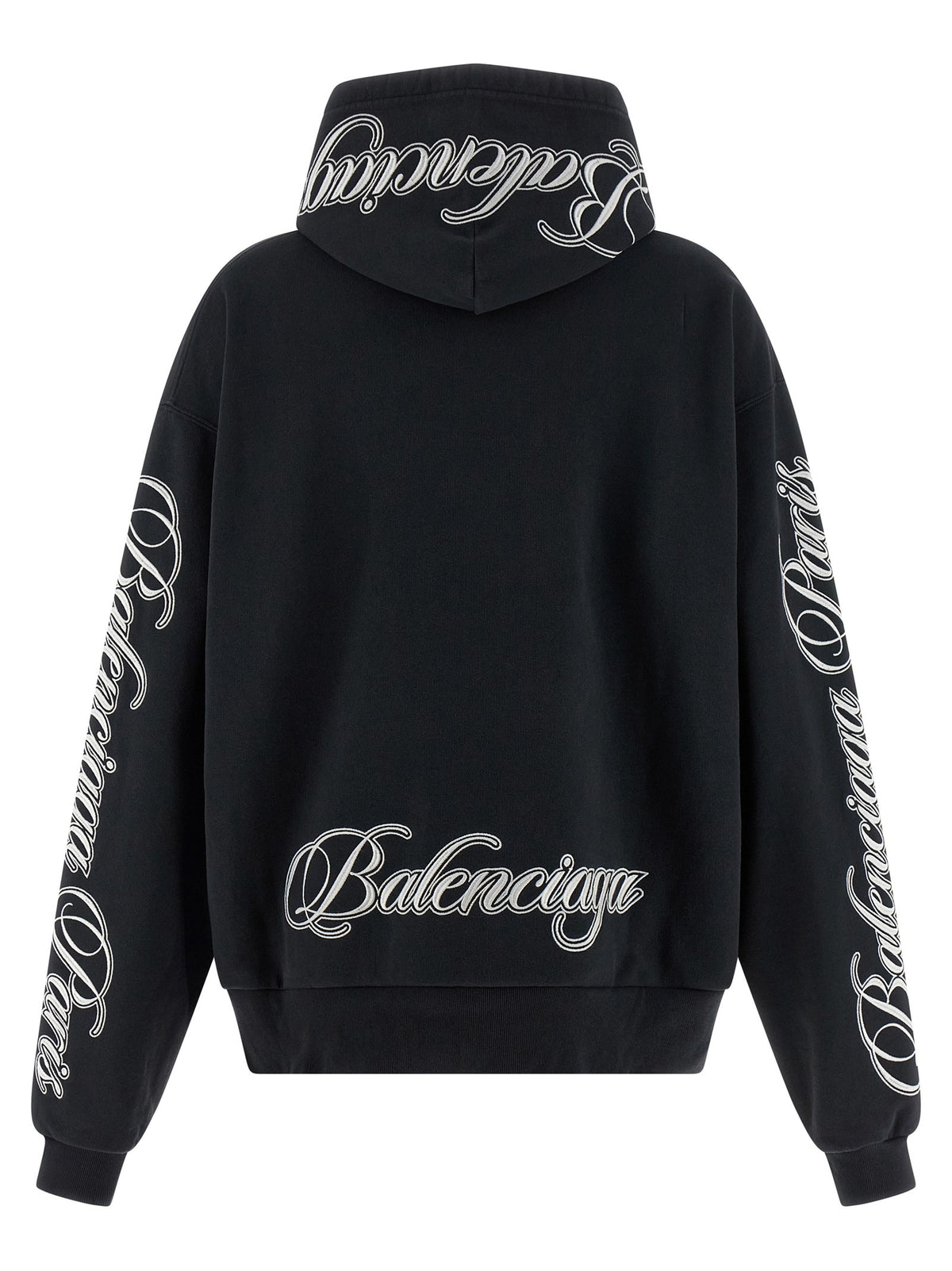 Balenciaga Cursive Hoodie Black