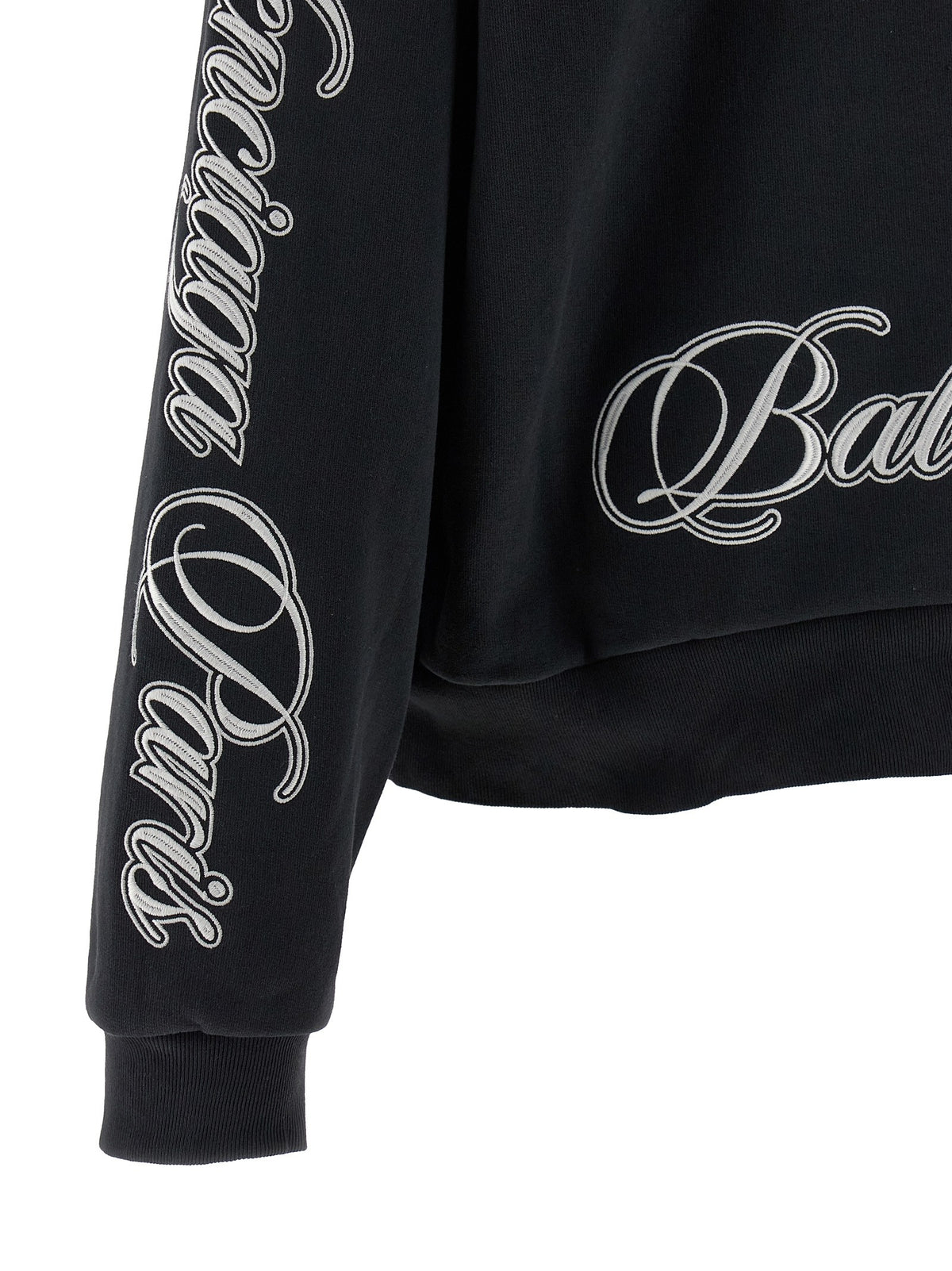 Balenciaga Cursive Hoodie Black