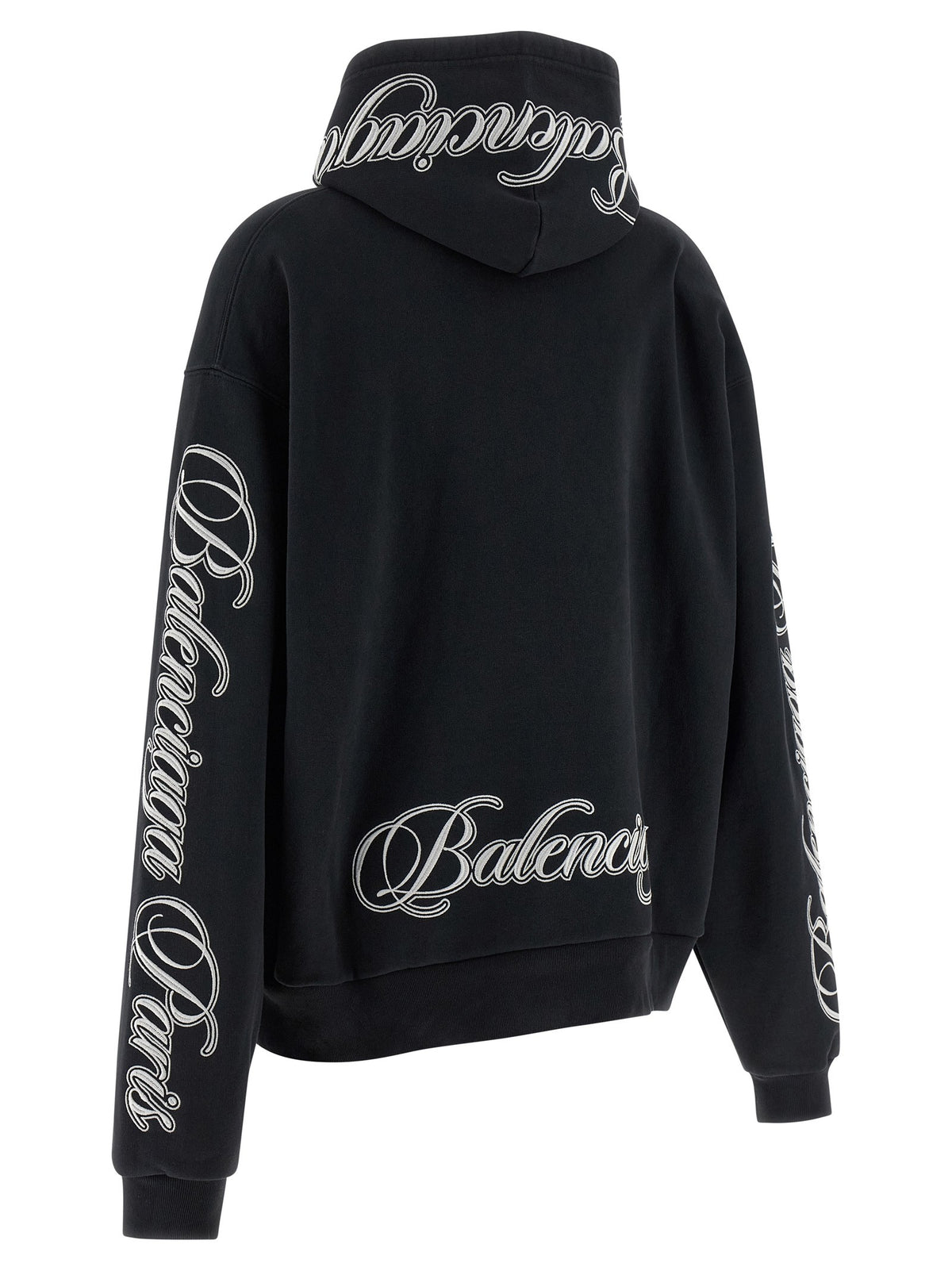 Balenciaga Cursive Hoodie Black