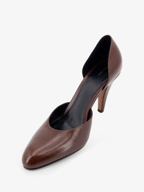 The Row Women's Dorsay Ornella Leather Pumps Brown