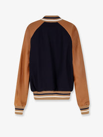 Dsquared2 Men's Varsity Wool and Leather Bomber Blue