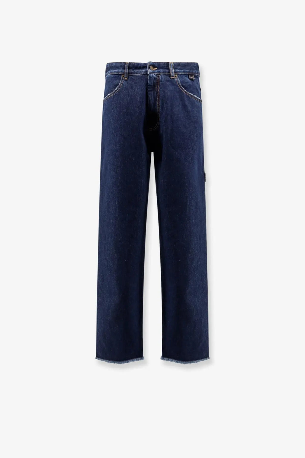 Dark indigo denim straight-leg jeans with frayed hems from darkpark mens john jeans brown collection