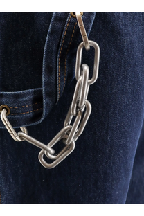 Darkpark men’s john jeans brown featuring a silver-toned chunky link chain with a sturdy metallic finish