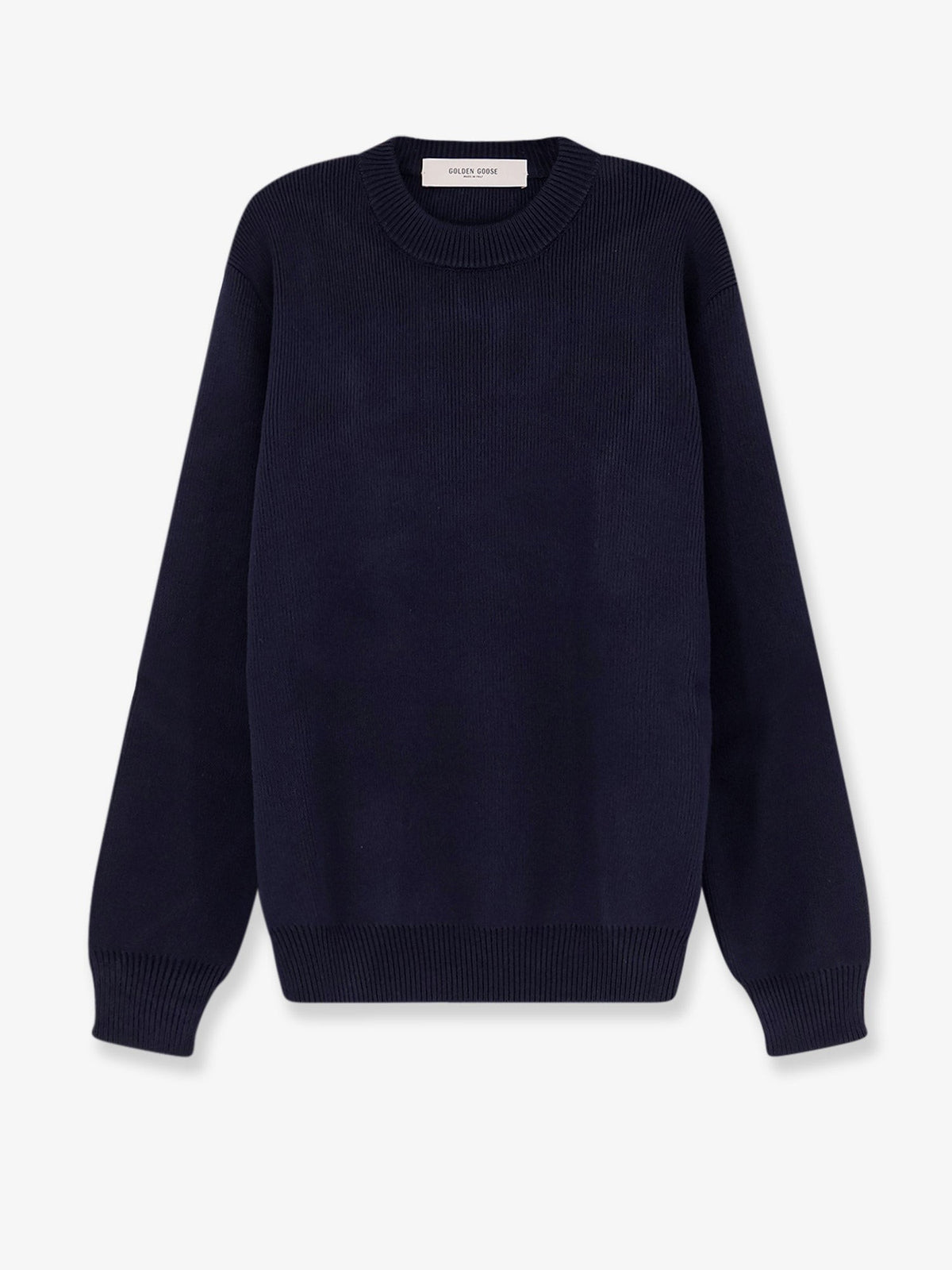 Golden Goose Men's Davis Ribbed Cotton Sweater Blue