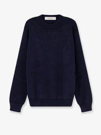 Golden Goose Men's Davis Ribbed Cotton Sweater Blue