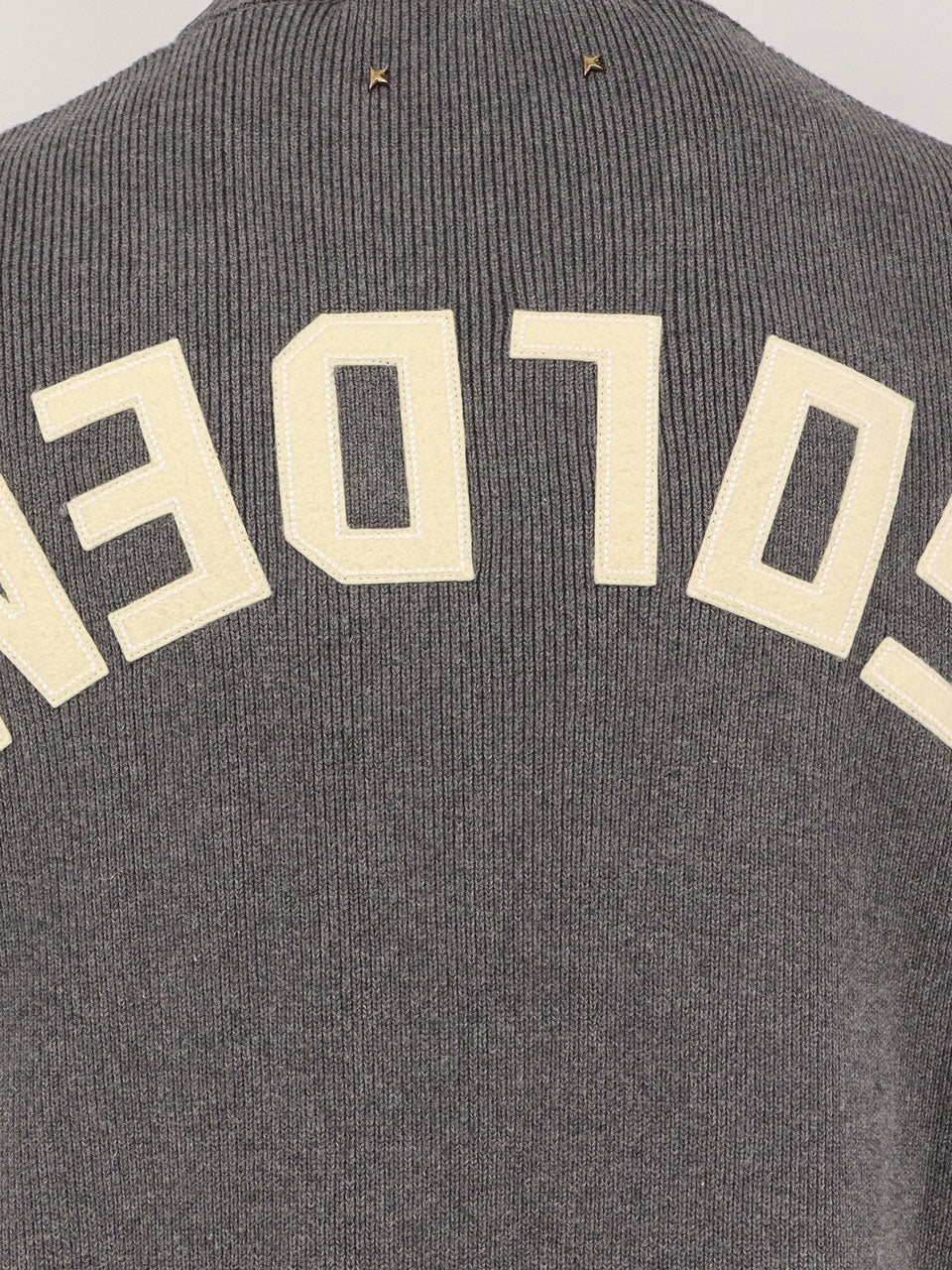 Golden Goose Men's Davis Ribbed Cotton Sweater Grey