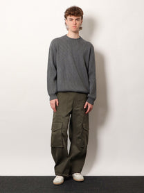 Golden Goose Men's Davis Ribbed Cotton Sweater Grey