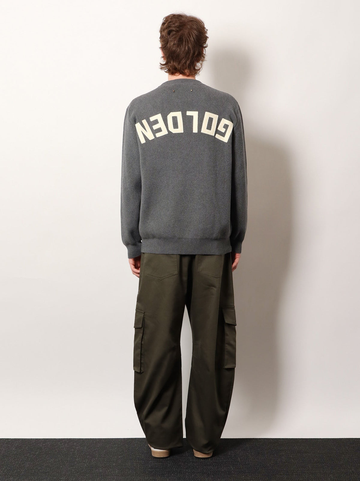 Golden Goose Men's Davis Ribbed Cotton Sweater Grey