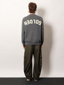 Golden Goose Men's Davis Ribbed Cotton Sweater Grey