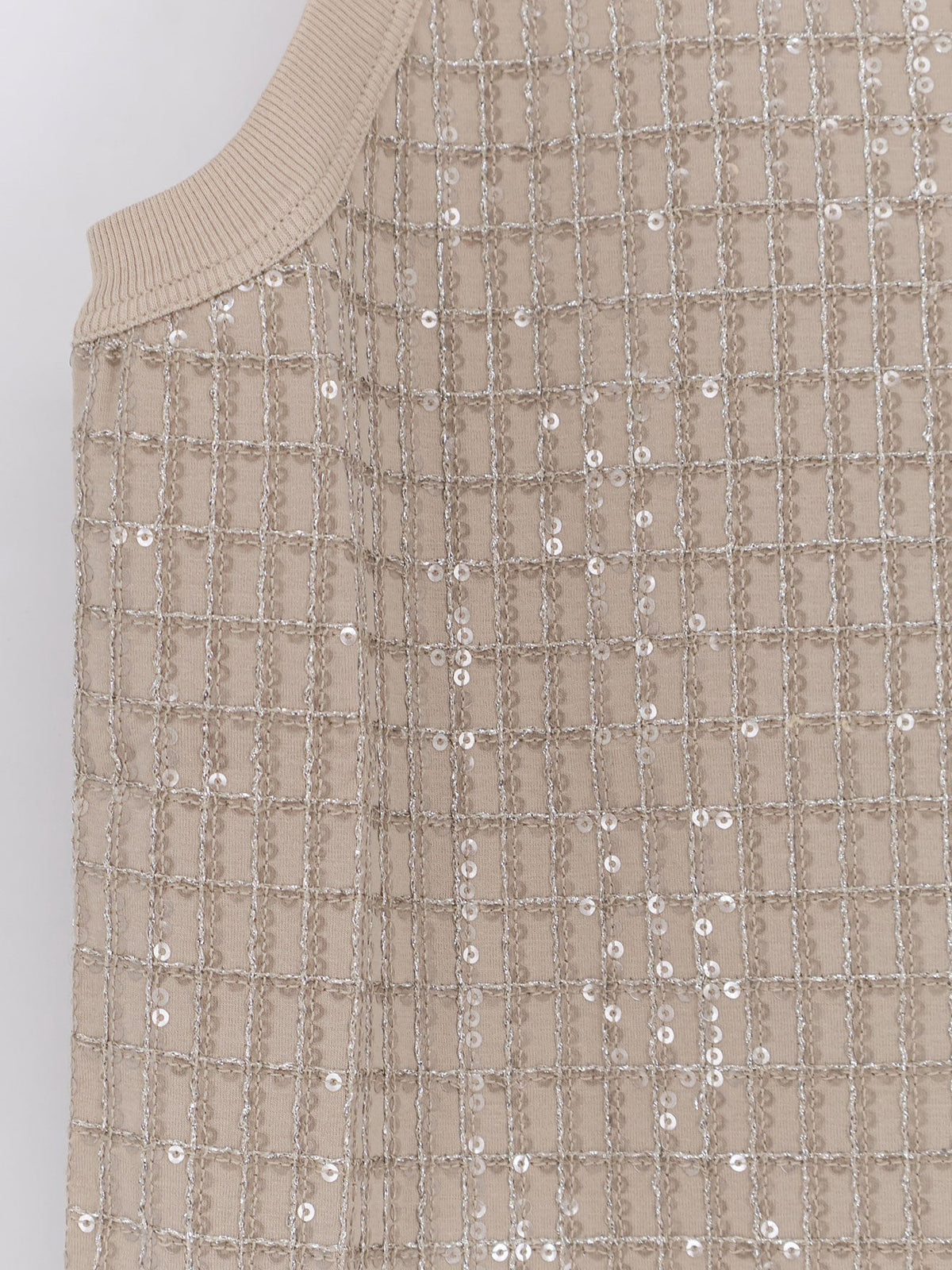Brunello Cucinelli Women's Dazzling Pattern Jersey Tank Top White
