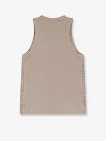Brunello Cucinelli Women's Dazzling Check Embroidery Top Beige