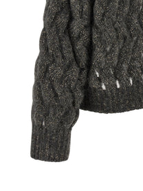 Brunello Cucinelli Dazzling Waves Sweater Grey