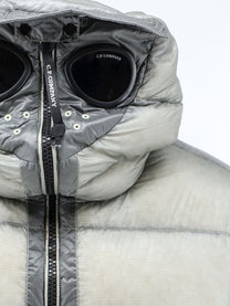 C.P. Company Men's DD Shell Explorer Lens Denier Matte Micro Ripstop Nylon Down Jacket Grey