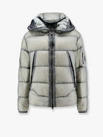 C.P. Company Men's DD Shell Explorer Lens Denier Matte Micro Ripstop Nylon Down Jacket Grey