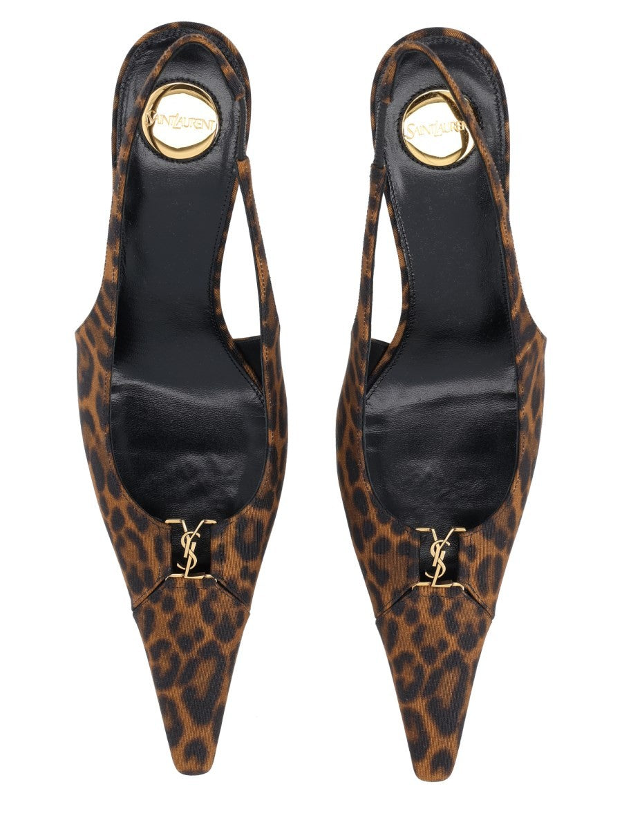 Saint Laurent Women's Décolleté Babylone Breteuil in Gros Grain Pattern