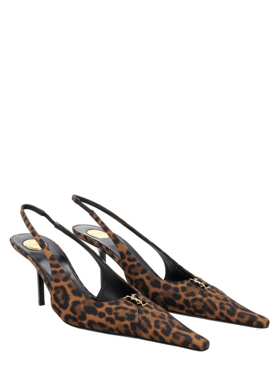 Saint Laurent Women's Décolleté Babylone Breteuil in Gros Grain Pattern