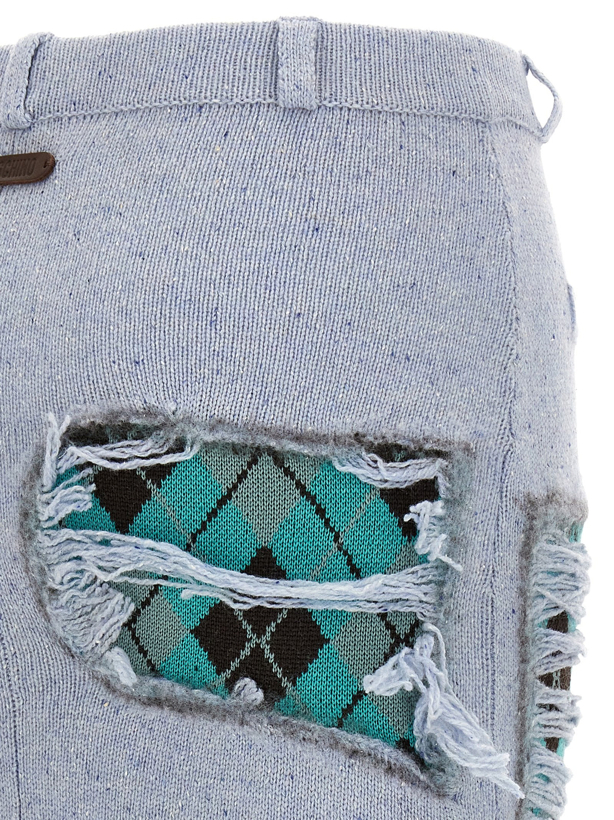 Moschino Deconstructed Argyle Skirt Blue