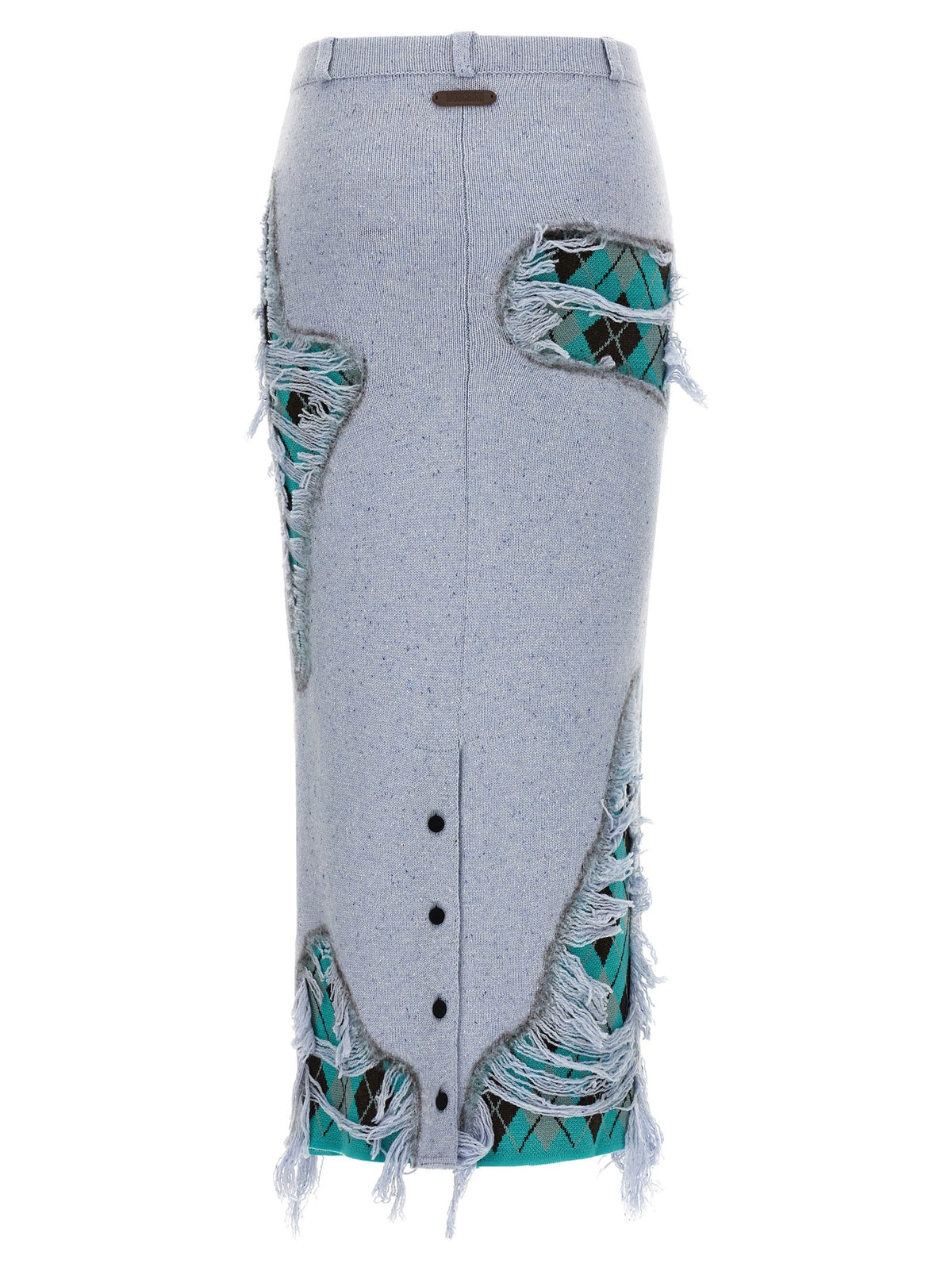 Moschino Deconstructed Argyle Skirt Blue
