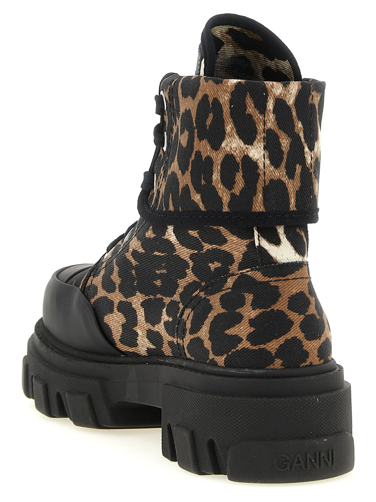 Ganni Denim Ankle Boots Gold