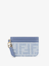 Fendi Women's Denim Baguette Card Holder Blue