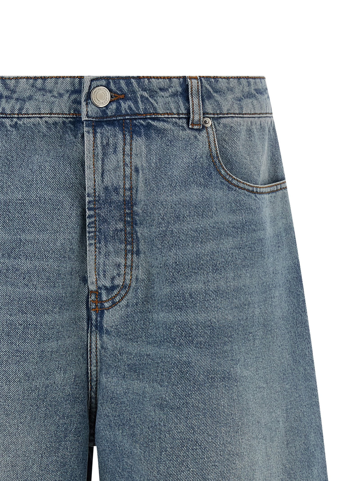 Ami Paris Denim Bermuda Shorts Blue