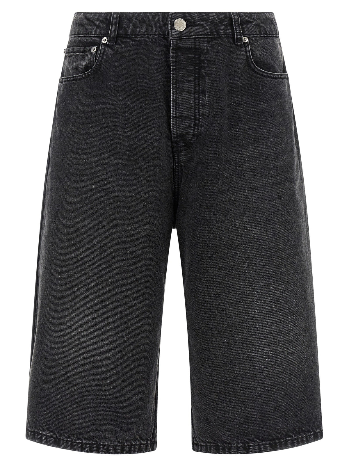 Ami Paris Denim Bermuda Shorts Black