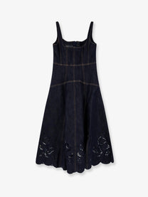 self-portrait Women's Denim Midi Dress Blue